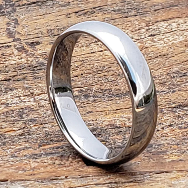 6mm High Polish Tungsten Carbide Wedding Band for Men and Women