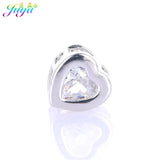 7mm CZ Heart Charm Metal Beads for Bracelets DIY Making