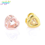 7mm CZ Heart Charm Metal Beads for Bracelets DIY Making