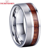 8mm Wood Inlay Tungsten Carbide Wedding Band Ring