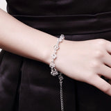 Crystal Square Silver Bracelet for Women
