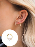 925 Silver Nose Ring Zircon Round Piercing Cartilage Earrings
