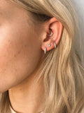 925 Silver Nose Ring Zircon Round Piercing Cartilage Earrings