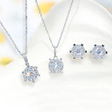 925 Silver Zircon Choker Necklace Gift Pendant Girl NK131