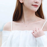 925 Silver Zircon Choker Necklace Gift Pendant Girl NK131