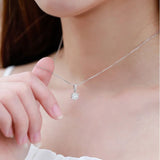 925 Silver Zircon Choker Necklace Gift Pendant Girl NK131