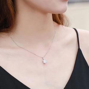 925 Silver Zircon Choker Necklace Gift Pendant Girl NK131