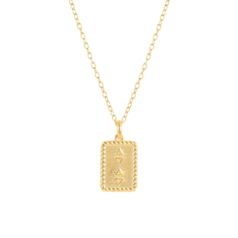 925 Silver Square Pendant Necklace