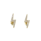 925 Silver Lightning Bolt CZ Stud Earring