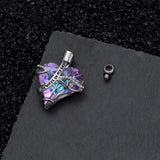 Heart Cremation Memorial Pendant Evil Eye For Ash Urn Necklace
