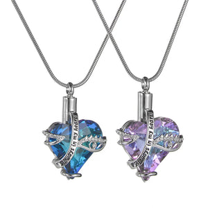 Heart Cremation Memorial Pendant Evil Eye For Ash Urn Necklace