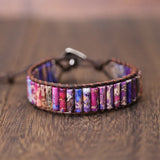 Boho Tube Shape Single Leather Wrap Cuff