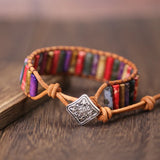 Boho Tube Shape Single Leather Wrap Cuff