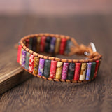 Boho Tube Shape Single Leather Wrap Cuff