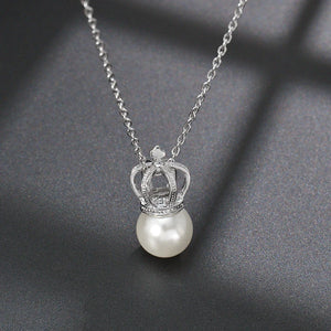 Crown Pearl Memorial Urn Necklace Locket Keepsake Jewelry for Ashes