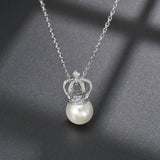 Crown Pearl Memorial Urn Necklace Locket Keepsake Jewelry for Ashes