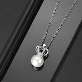Crown Pearl Memorial Urn Necklace Locket Keepsake Jewelry for Ashes