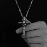 Cross Pendant With Skull Necklace Animal Necklace Man Gift