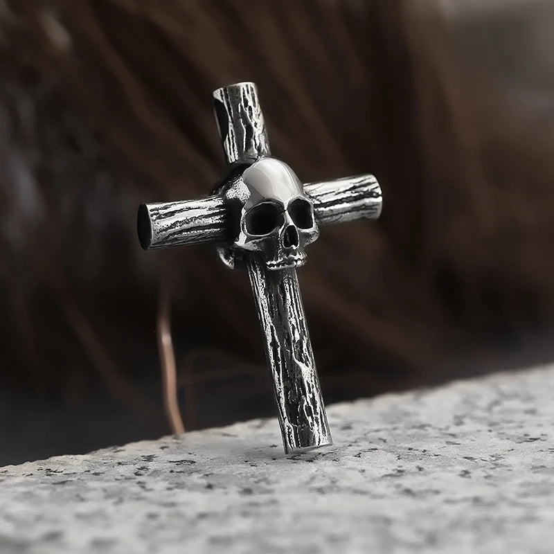Cross Pendant With Skull Necklace Animal Necklace Man Gift