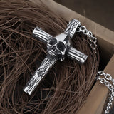 Cross Pendant With Skull Necklace Animal Necklace Man Gift