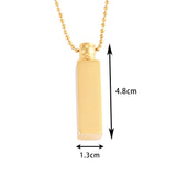 Cube Memorial Ashes Necklace Pendant Stainless Steel Bar Urn Keepsake