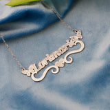 Zircon Butterfly Necklace Crystal Diamond Pendant Bling Chain