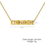 DIY Personalized Name Necklace Stainless Steel 35mm Pendant Women Jewelry