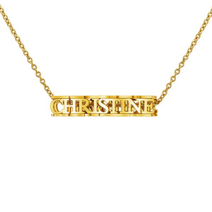 DIY Personalized Name Necklace Stainless Steel 35mm Pendant Women Jewelry