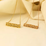 DIY Personalized Name Necklace Stainless Steel 35mm Pendant Women Jewelry
