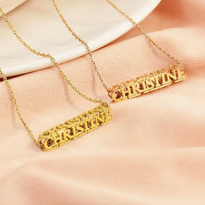 DIY Personalized Name Necklace Stainless Steel 35mm Pendant Women Jewelry