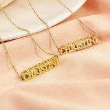 DIY Personalized Name Necklace Stainless Steel 35mm Pendant Women Jewelry