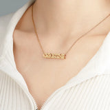 DIY Personalized Name Necklace Stainless Steel 35mm Pendant Women Jewelry