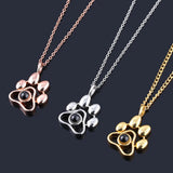 Pet Photo Projection Necklace Cat Dog Paw Pendant Choker Chain Memory Jewelry