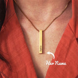 Personalized Stainless Steel Bar Name Necklace for Women