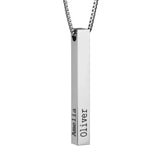 Personalized Stainless Steel Bar Name Necklace for Women