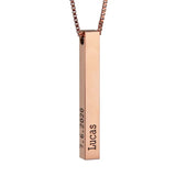 Personalized Stainless Steel Bar Name Necklace for Women