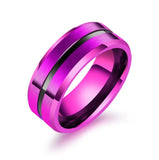 Customized Laser Logo Rainbow Groove Ring