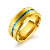Customized Laser Logo Rainbow Groove Ring