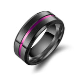 Customized Laser Logo Rainbow Groove Ring
