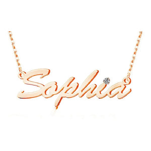 Name Necklace with Birthstone Crystal Letter for Women Birthday