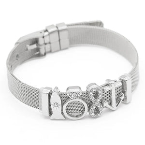 Stainless Steel Mesh Bracelet with Crown