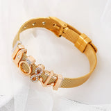 Stainless Steel Mesh Bracelet with Crown