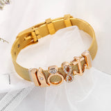 Stainless Steel Mesh Bracelet with Crown