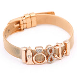 Stainless Steel Mesh Bracelet with Crown