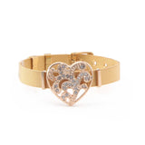 Crystal Wheel Mesh Charm Bracelet Set with Rubber Stops
