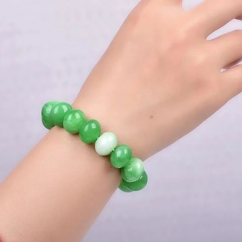 Green Natural Stone Bracelet Plate Beads Bracelets Fresh for Women Men