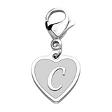 Initial Letter A-Z Alphabet Heart Charm for Bracelet Necklace Keychain