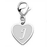 Initial Letter A-Z Alphabet Heart Charm for Bracelet Necklace Keychain