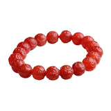 Red Natural Crystal Bracelets Pattern Beads Bracelets for Women Men