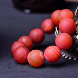Red Crystal Bead Bracelet for Women Men Wrist Stone Jewelry